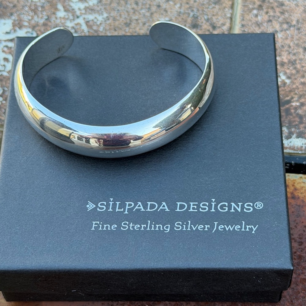 Vintage Silpada Chunky Polished Silver Cuff Bracelet